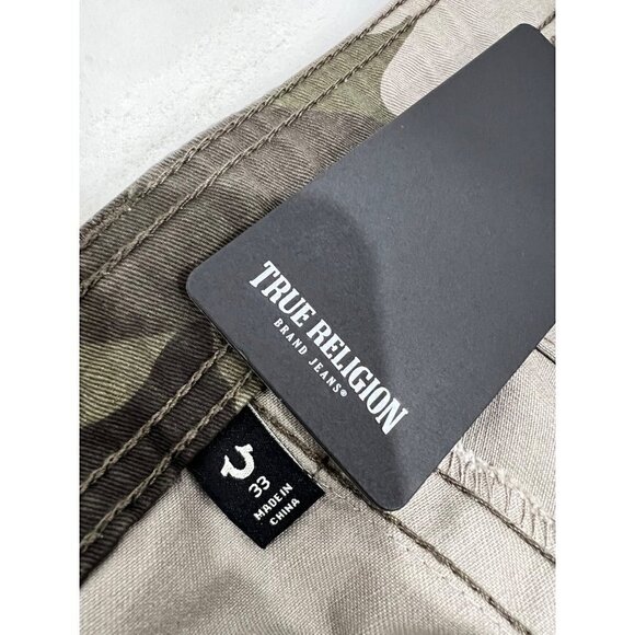 New TRUE RELIGION Size 33 Horseshoe Cargo Shorts with Pockets Dusty Camo - Picture 3 of 12